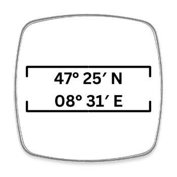 Coordonnées District 11 Zurich Minimaliste - Magnet carré - blanc - Devant