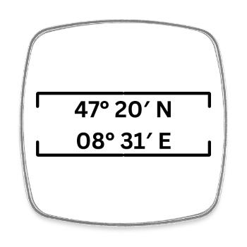 Koordinaten Kreis 2 Zürich Minimalistisch - Viereckiger Kühlschrankmagnet - Weiß - Vorne