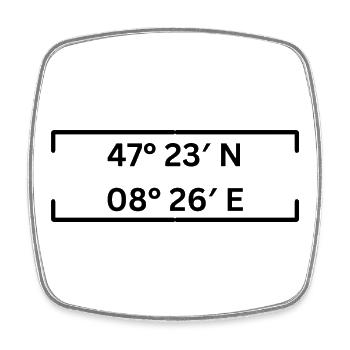 Coordonnées Schlieren Zurich Minimaliste - Magnet carré - blanc - Devant