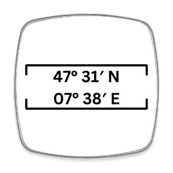Coordinates Muttenz Minimalist - Square fridge magnet - white - Front