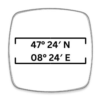 Coordonnées Dietikon Zurich Minimaliste - Magnet carré - blanc - Devant