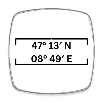 Coordinates Rapperswil, Switzerland Minimalist - Square fridge magnet - white - Front
