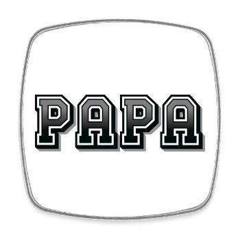 PAPA - Magnet carré - blanc - Devant