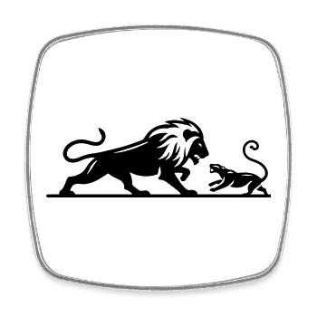 Lion 3 - Magnet carré - blanc - Devant