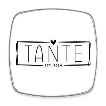 Tante Est. 2024 - Viereckiger Kühlschrankmagnet - Weiß - Vorne