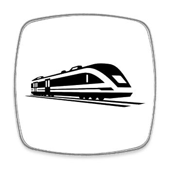 Train Graphic - Square fridge magnet - white - Front