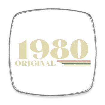 Original 1980er Vintage 1980er Jahre Retro 1980er Jahre Geburtstag - Viereckiger Kühlschrankmagnet - Weiß - Vorne