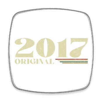 Original 2017 Vintage 2017 Retro Anniversary 2017 - Square fridge magnet - white - Front
