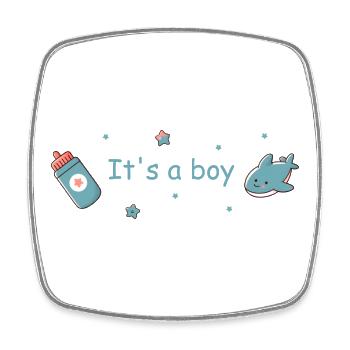 It's a Boy Baby Birth Boy Design - Square fridge magnet - white - Front