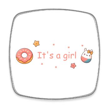 It's a Girl Babyparty Donut Häschen Süß - Viereckiger Kühlschrankmagnet - Weiß - Vorne