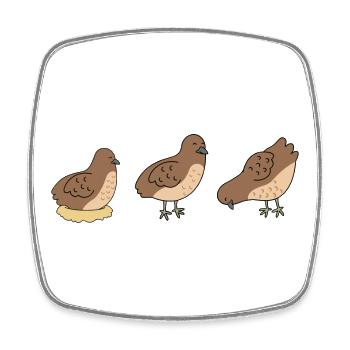 Cute Cartoon Quail Shirt - Square fridge magnet - white - Front