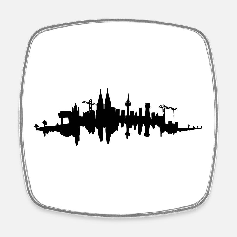 Kölner Skyline - Viereckiger Kühlschrankmagnet - Weiß
