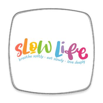 Slow Life - Magnet carré - blanc - Devant
