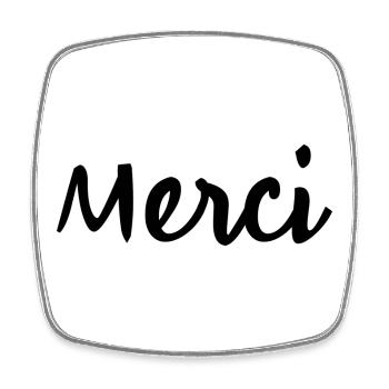 MERCI. MAÎTRESSE. MAÎTRE. MERCI MAÎTRESSE - Magnet carré - blanc - Devant