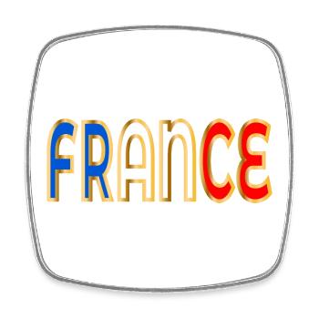 Lettrage France Europe - Magnet carré - blanc - Devant