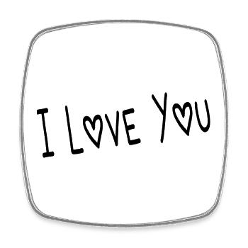 I LOVE YOU. SAINT VALENTIN. EVJF. JE T'AIME - Magnet carré - blanc - Devant