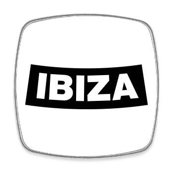 IBIZA Chapter Element (JGA MC-Rocker-Design) - Viereckiger Kühlschrankmagnet - Weiß - Vorne
