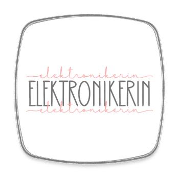 Elektronikerin Geschenk Büro Schnörkel - Viereckiger Kühlschrankmagnet - Weiß - Vorne