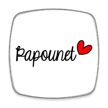 PAPOUNET. DAD. FATHER'S DAY. HAPPY FATHER'S DAY - Square fridge magnet - white - Front