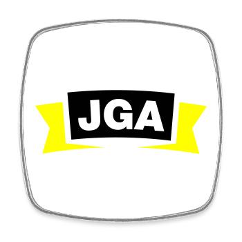Emblème / Logo de l’enterrement de vie de garçon - Magnet carré - blanc - Devant