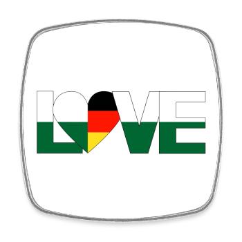 love Herz Sachsen Deutschland Heimatland - Viereckiger Kühlschrankmagnet - Weiß - Vorne