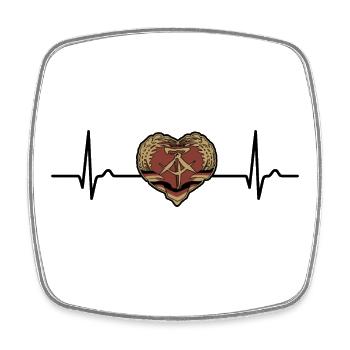 Courbe Cardiaque GDR, Est, Cadeau Ossi, Pouls, ECG - Magnet carré - blanc - Devant