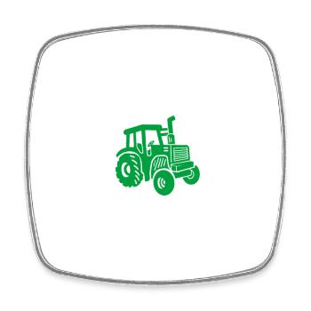 Traktor Herzschlag Bauer - Viereckiger Kühlschrankmagnet - Weiß - Vorne