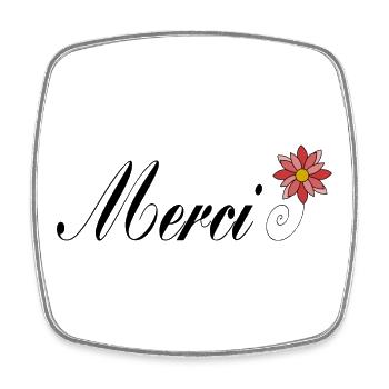 MERCI. MAÎTRESSE. MAÎTRE. MERCI MAÎTRESSE - Magnet carré - blanc - Devant