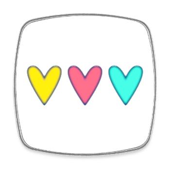COEUR. MERCI. MAÎTRESSE. MAÎTRE. MERCI MAÎTRESSE. - Magnet carré - blanc - Devant