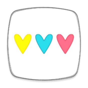 COEUR. MERCI. MAÎTRESSE. MAÎTRE. MERCI MAÎTRESSE. - Magnet carré - blanc - Devant