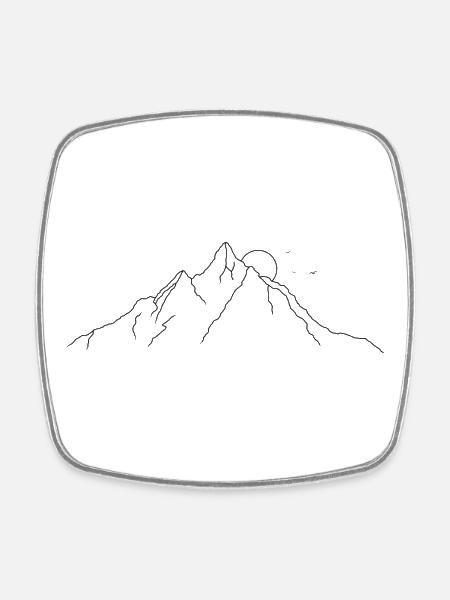 Berg - Viereckiger Kühlschrankmagnet - Weiß