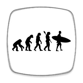 Surfer Funny Human Evolution - Square fridge magnet - white - Front