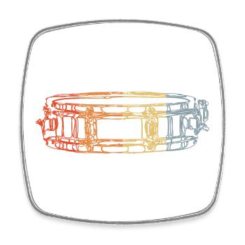 Marching Drum - Square fridge magnet - white - Front