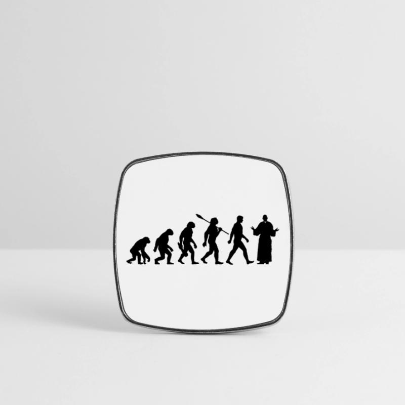 Evolution - Pfarrer - Kirche - Religion Viereckiger Kühlschrankmagnet