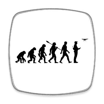 Evolution - Drohne - Drohnenpilot - Viereckiger Kühlschrankmagnet - Weiß - Vorne