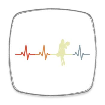 Cardiogramme de pom-pom girl - Magnet carré - blanc - Devant