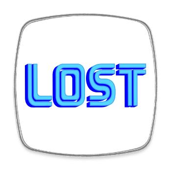 LOST | Farben änderbar - Viereckiger Kühlschrankmagnet - Weiß - Vorne
