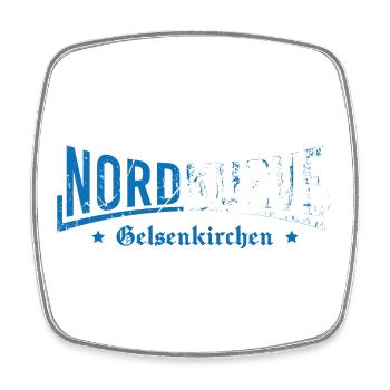 Gelsenkirchen Nordkurve Schalke - Viereckiger Kühlschrankmagnet - Weiß - Vorne