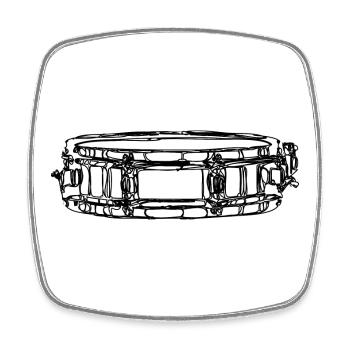 Tambour latéral - Magnet carré - blanc - Devant