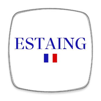 ESTAING-Flag France - Square fridge magnet - white - Front