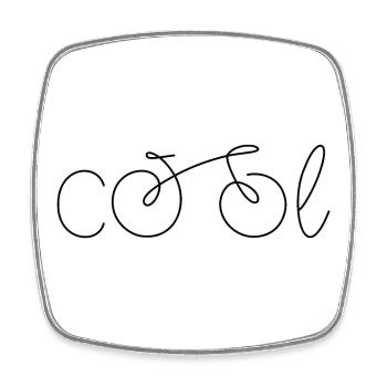 Bike Cool - Magnet carré - blanc - Devant