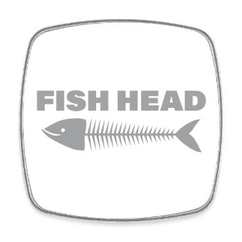 FISH HEAD - Square fridge magnet - white - Front