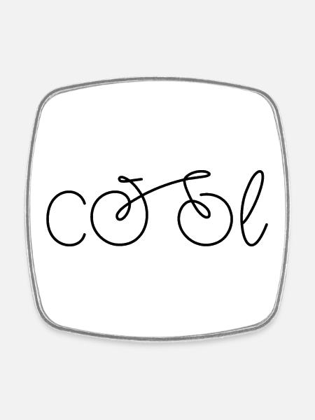 Fahrrad - Viereckiger Kühlschrankmagnet - Weiß