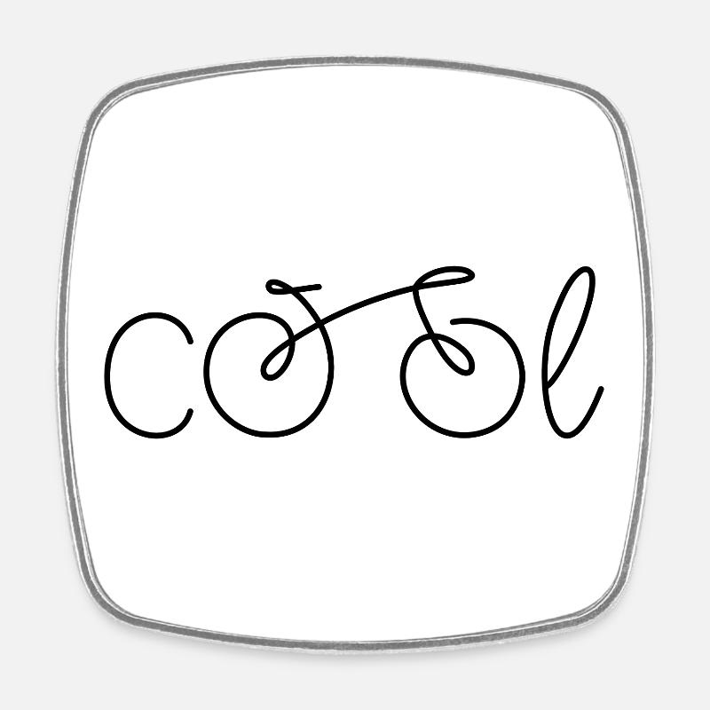 Fahrrad - Viereckiger Kühlschrankmagnet - Weiß