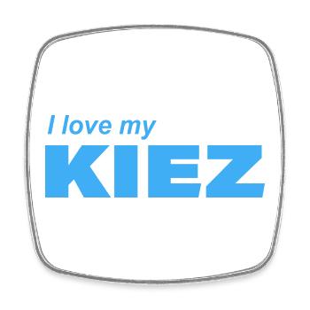 I LOVE MY KIEZ - Viereckiger Kühlschrankmagnet - Weiß - Vorne