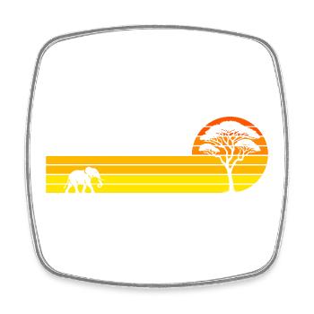 African sunset - Square fridge magnet - white - Front
