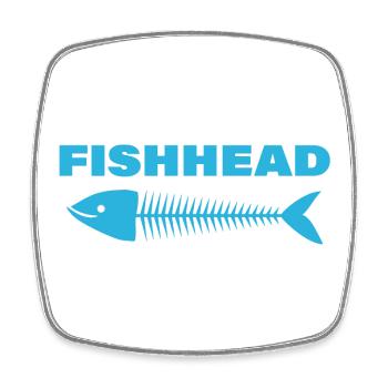 FISHHEAD - Viereckiger Kühlschrankmagnet - Weiß - Vorne