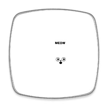 Miau Chef Katze - Viereckiger Kühlschrankmagnet - Weiß - Vorne