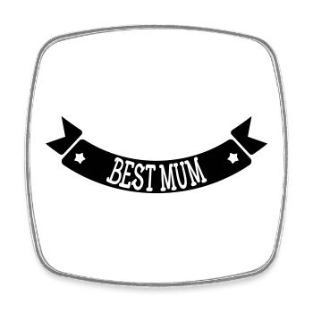 Best Mom - Mother's Day - Square fridge magnet - white - Front