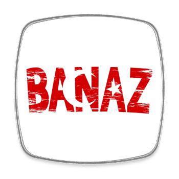 Banaz Usak Drapeau de la Turquie - Magnet carré - blanc - Devant